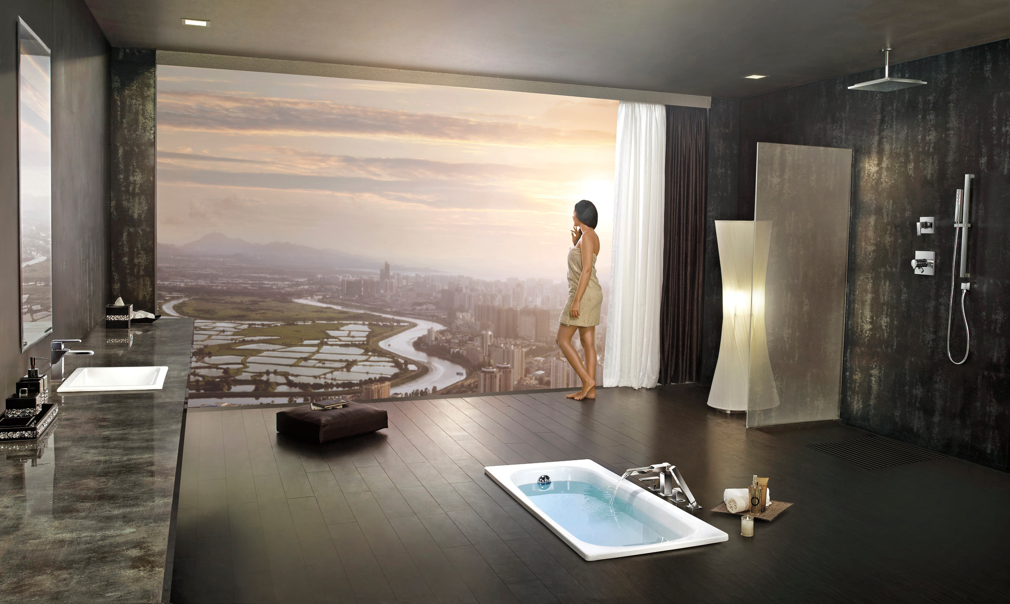 как выглядит Delta Ara T4768 Channel Roman Tub With Hand Shower Trim - Chrome фото