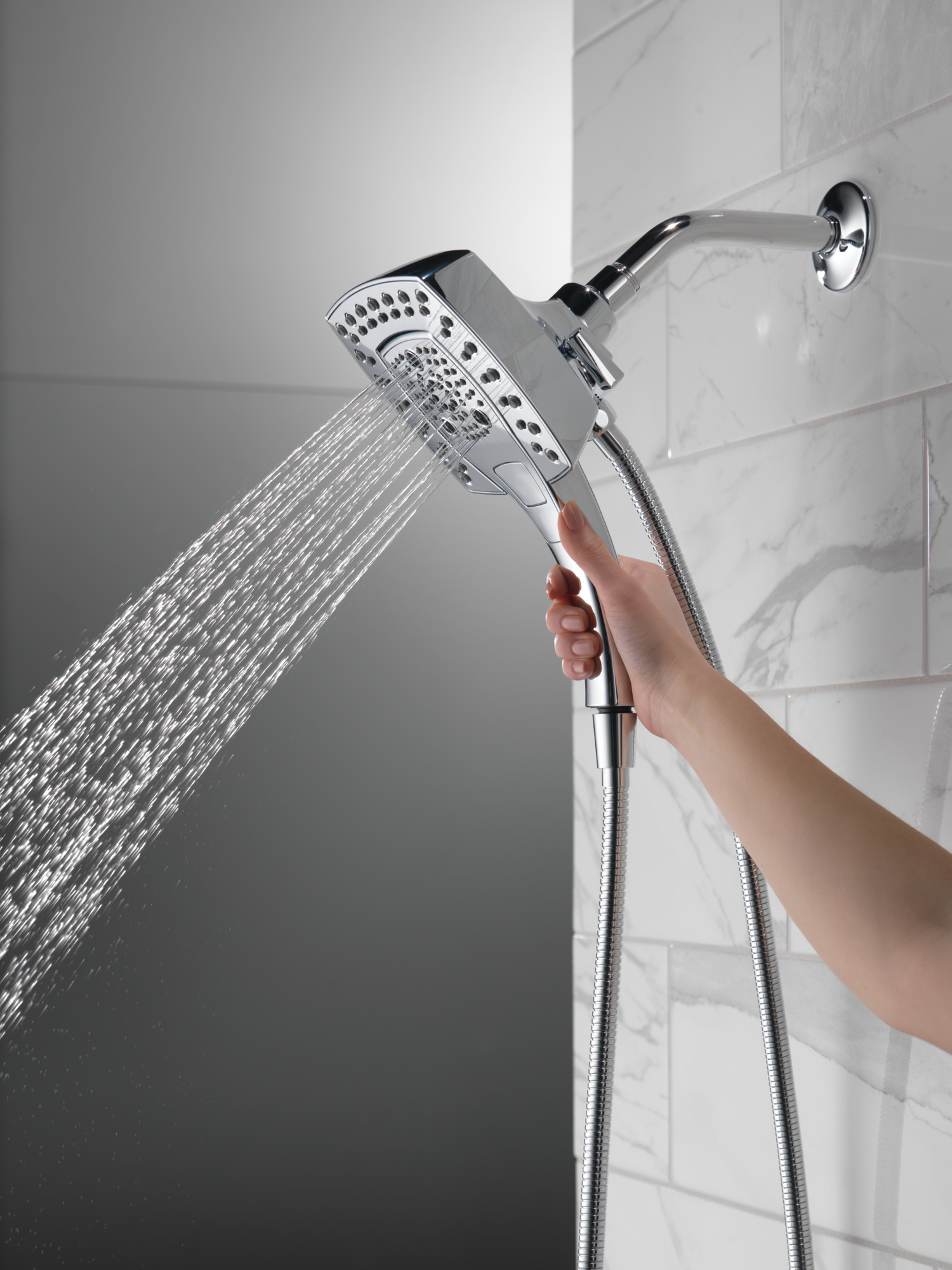 Delta 58474-PR H2OKinetic 5-Setting 2-in-1 Shower - Lumicoat Chrome for ...
