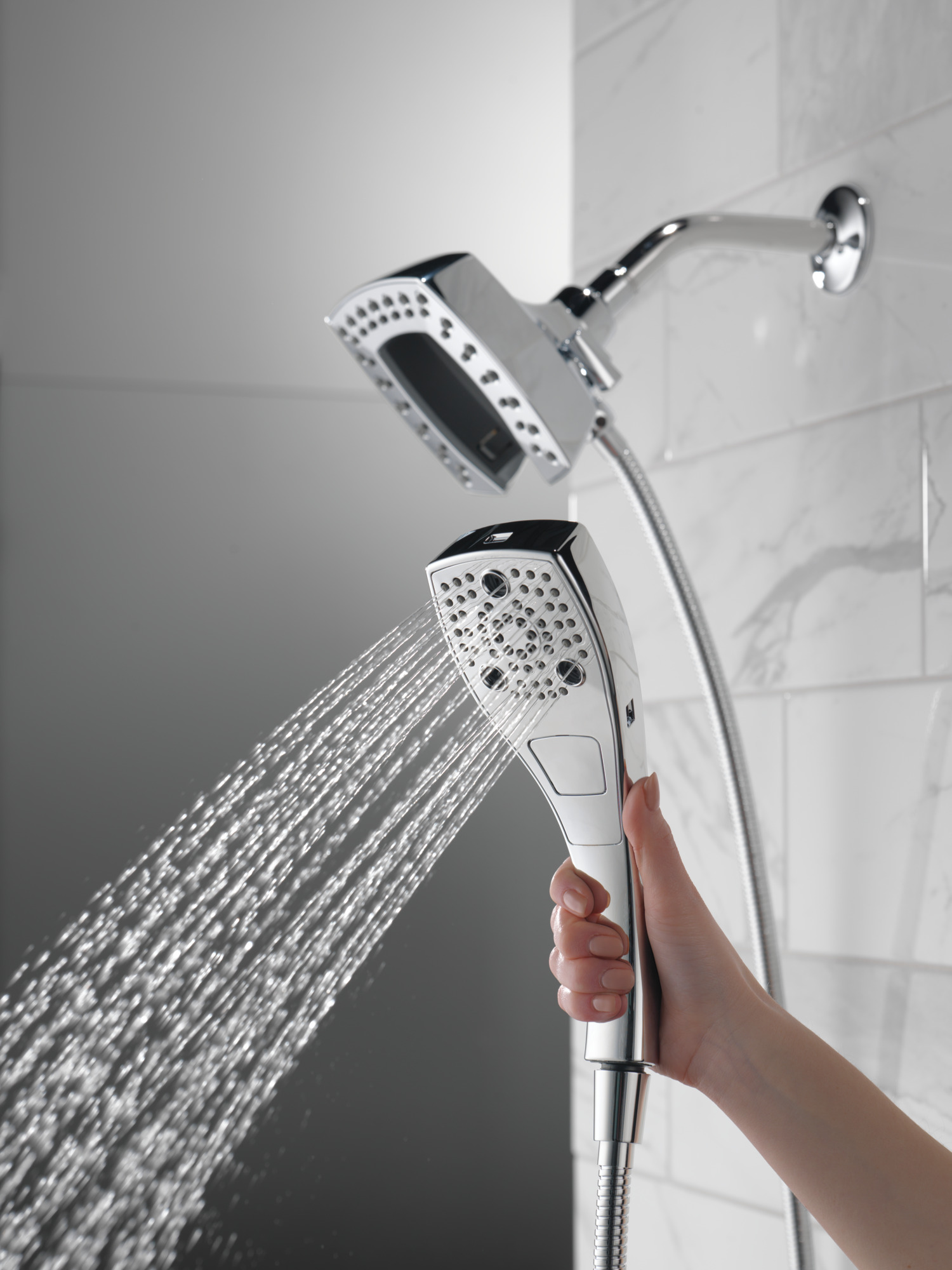 Delta 58474-PR H2OKinetic 5-Setting 2-in-1 Shower - Lumicoat Chrome for ...