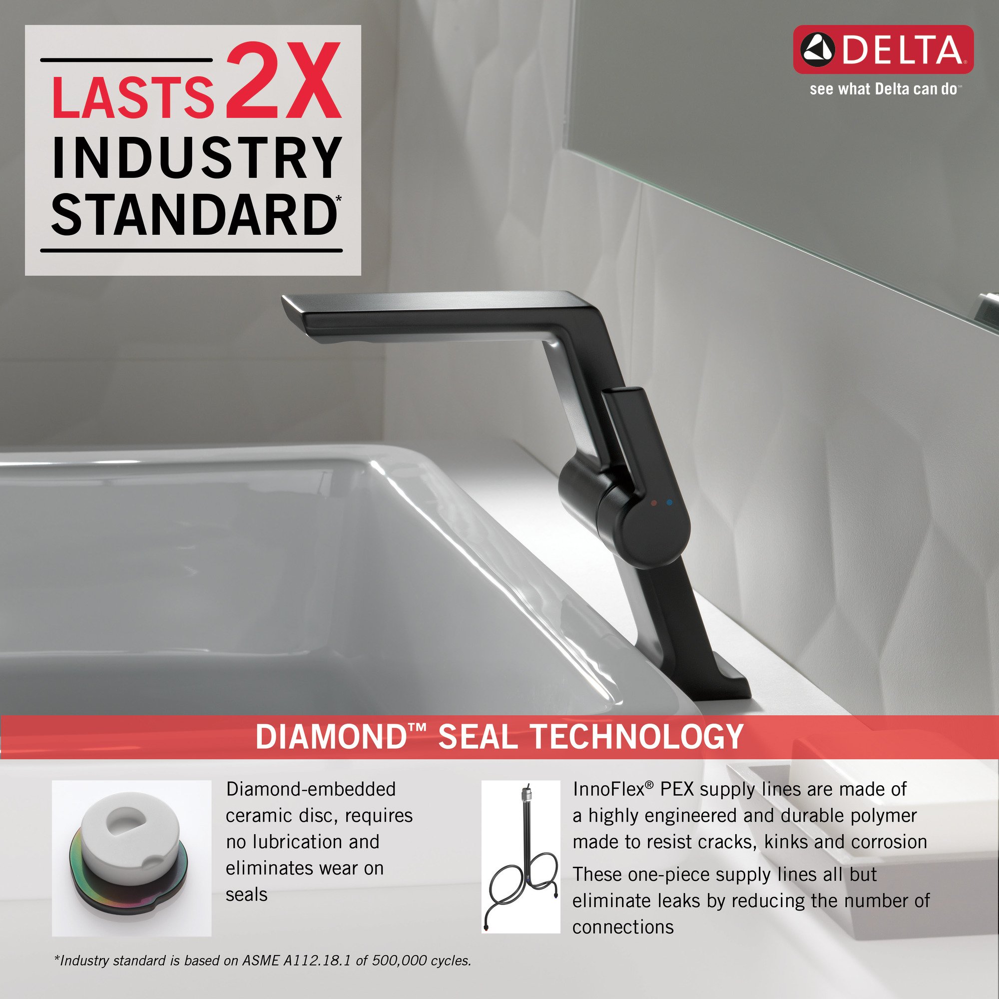 Delta Pivotal Mid-Height Vessel Bathroom Faucet Black-Certified Refurbished detailed image 5