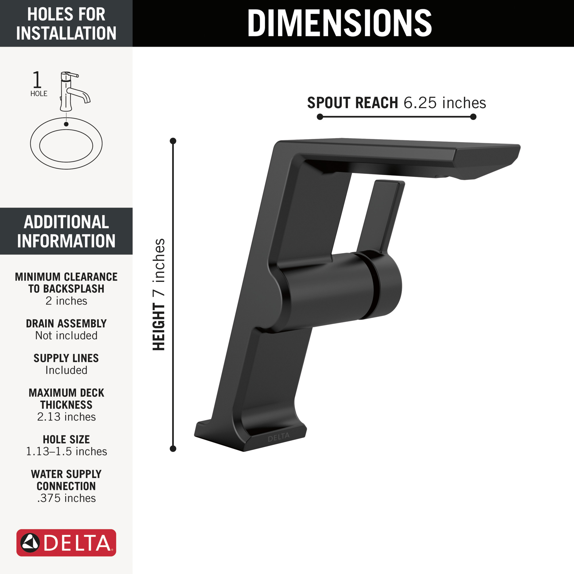 Delta Pivotal Mid-Height Vessel Bathroom Faucet Black-Certified Refurbished detailed image 4