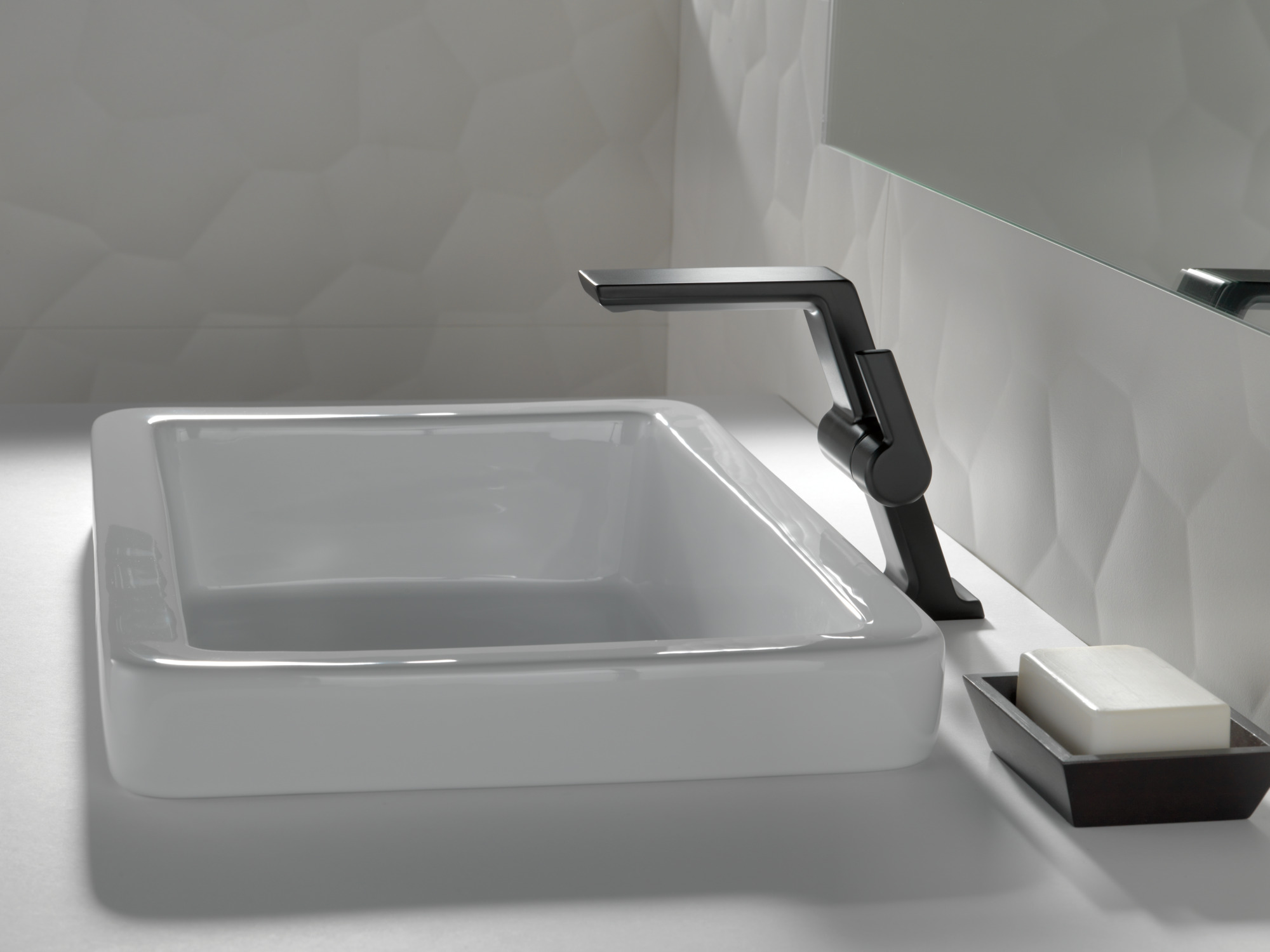 Delta Pivotal Mid-Height Vessel Bathroom Faucet Black-Certified Refurbished detailed image 3