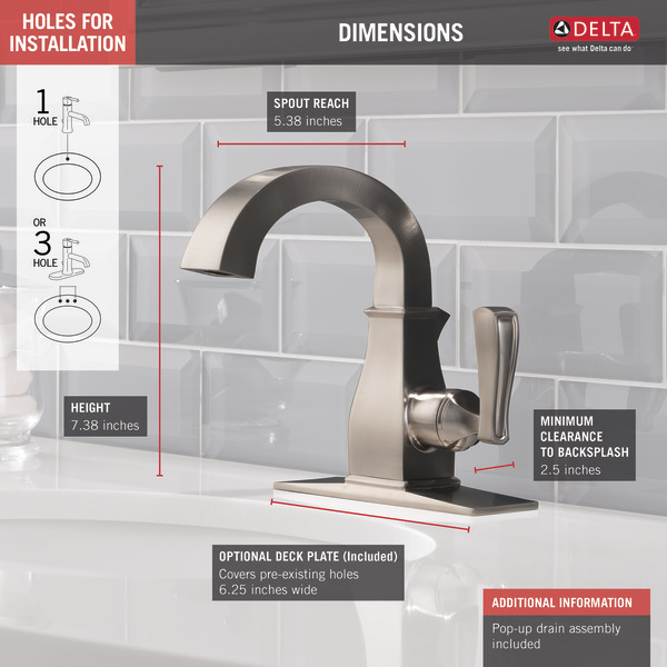 Single Handle Bathroom Faucet 15718LFSP Delta Faucet