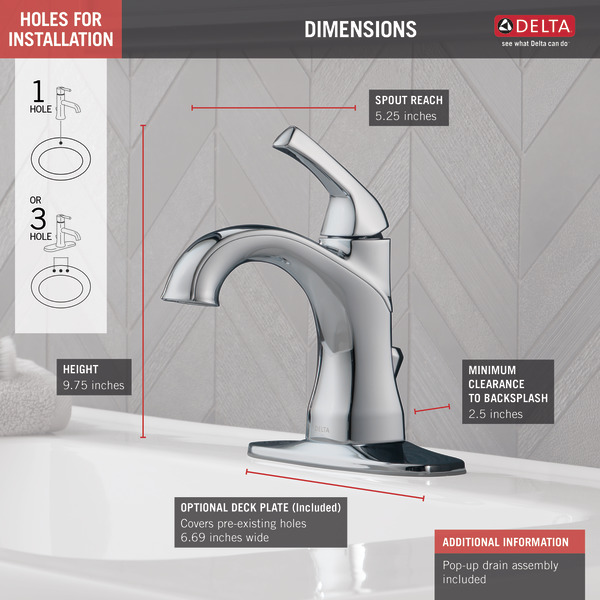 Single Handle Centerset Faucet 15770LF Delta Faucet