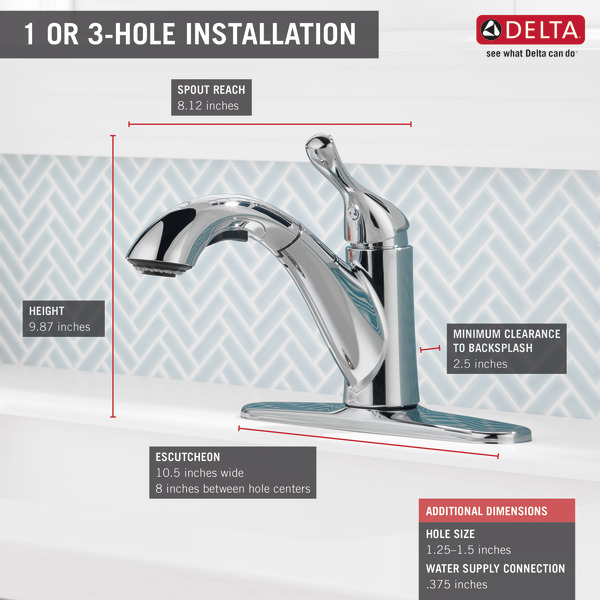 Single Handle PullOut Kitchen Faucet 16953DST Delta Faucet