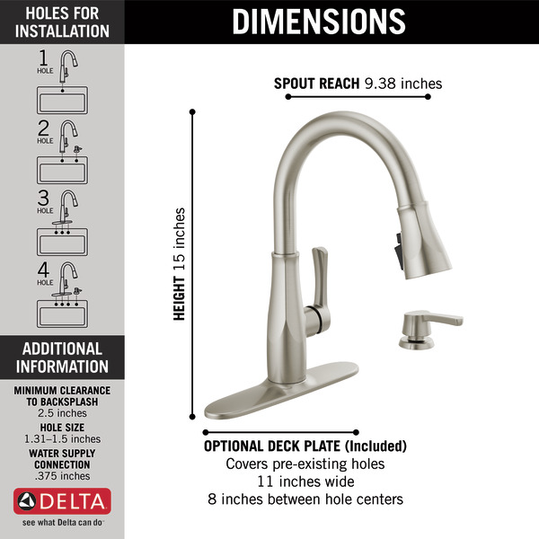 Single Handle PullDown Kitchen with Soap Dispenser and ShieldSpray