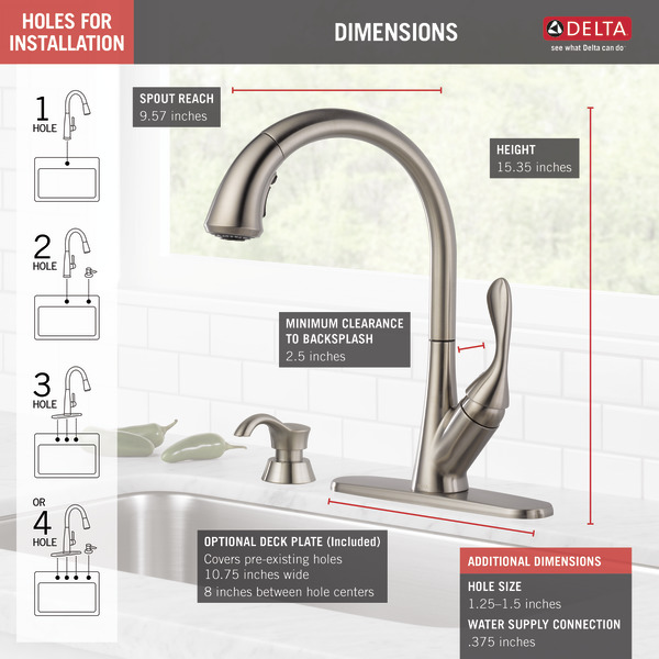 Single Handle Pull Down Kitchen Faucet With Soap Dispenser 19922