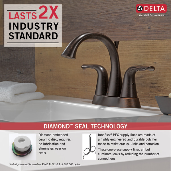 Two Handle Centerset Bathroom Faucet 2538RBMPUDST Delta Faucet
