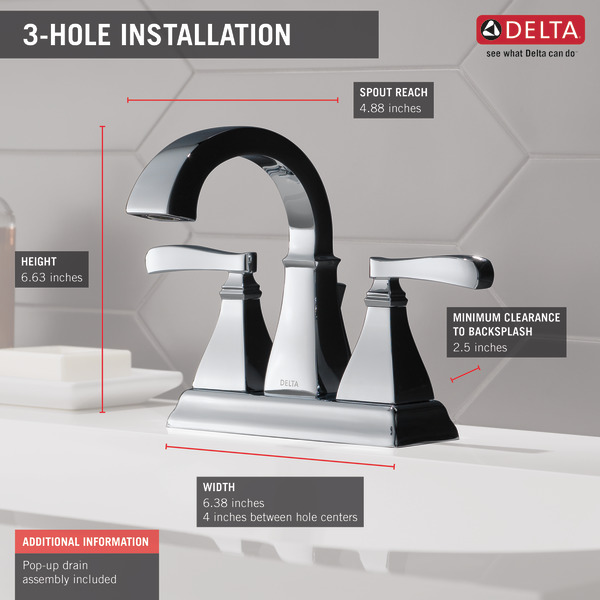 Two Handle Centerset Bathroom Faucet 25718LF Delta Faucet