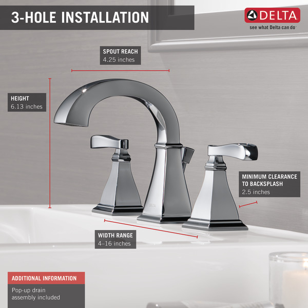 Two Handle Widespread Bathroom Faucet Delta Faucet