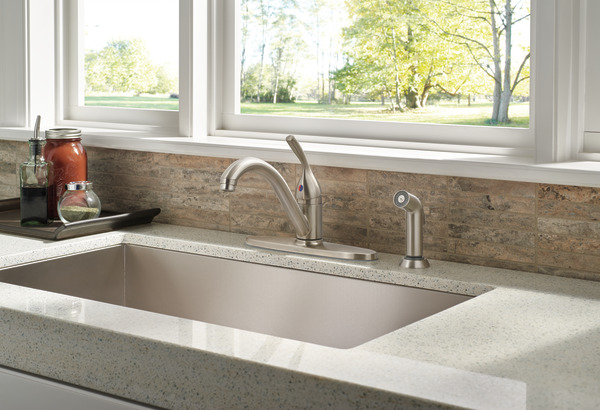 Single Handle Kitchen Faucet With Spray Delta Faucet