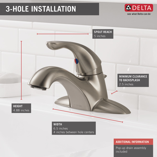 Single Handle Centerset Bathroom Faucet Delta Faucet