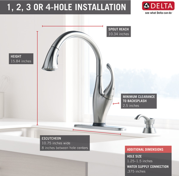 Single Handle PullDown Kitchen Faucet with Touch2O® Technology and