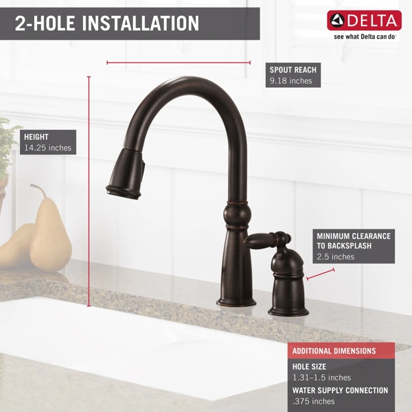 Single Handle PullDown Kitchen Faucet 955RBDST Delta Faucet