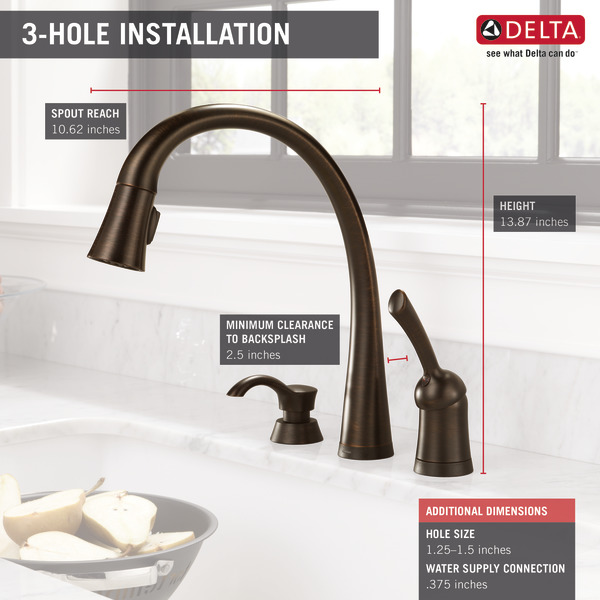 Single Handle PullDown Kitchen Faucet with Touch2O® Technology and
