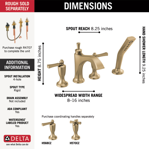 Thumbnail image of product: Roman Tub with Hand Shower Trim - Less Handles