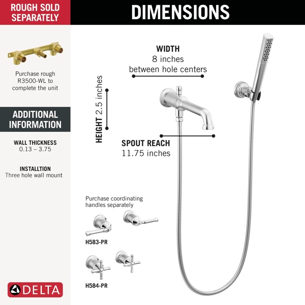 Delta RP73385 Hand Shower Base And Gasket For Roman Tub