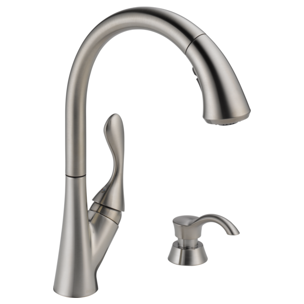 Single Handle Pull Down Kitchen Faucet With Soap Dispenser 19922