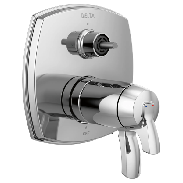 17 Thermostatic Integrated Diverter Trim with Three Function Diverter Less Diverter Handle